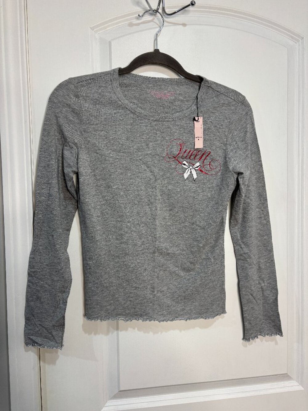 Victoria's Secret Gray Long Sleeve Pajama Shirt Size Small NWT